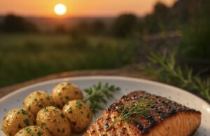 Konstantin kocht: gegrilltes Lachsfilet mit Kräuterkartoffeln